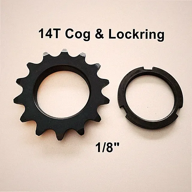 14T COG & LOCKRING - FIXED GEAR TRACK 14 TOOTH 1/8 INCH 1/8" FIXIE LOCK RING