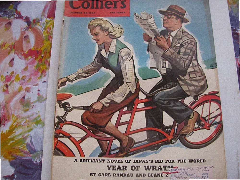 1942 COLLIER'S MAGAZINE OCTOBER 24 TANDEM BICYCLE LAURA WW2 LOWEST PRICE ON EBAY