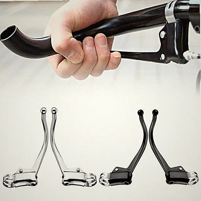 1Pair Road Fixed Gear Bike Brake Levers Bicycle Steel Pipe Bent Brake Levers US