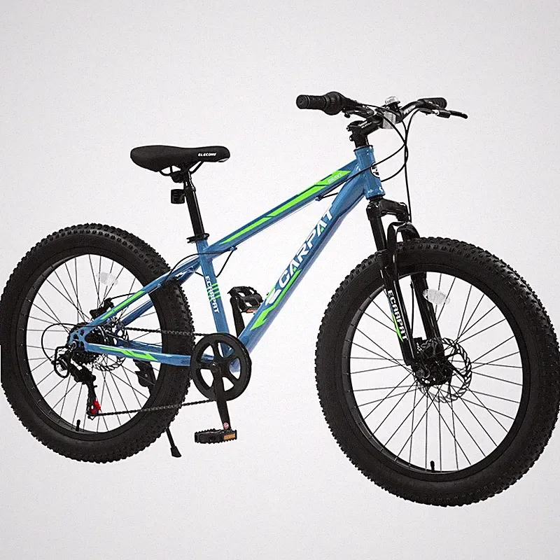 24" Fat Tire Bike Shimano 7-Speed Front Suspension Mountain Bike for Adult Youth