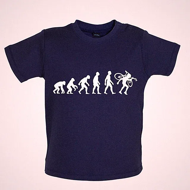 Evolution Of Man Cyclo Cross - Baby T-Shirt / Babygrow - Bicycle Cycling