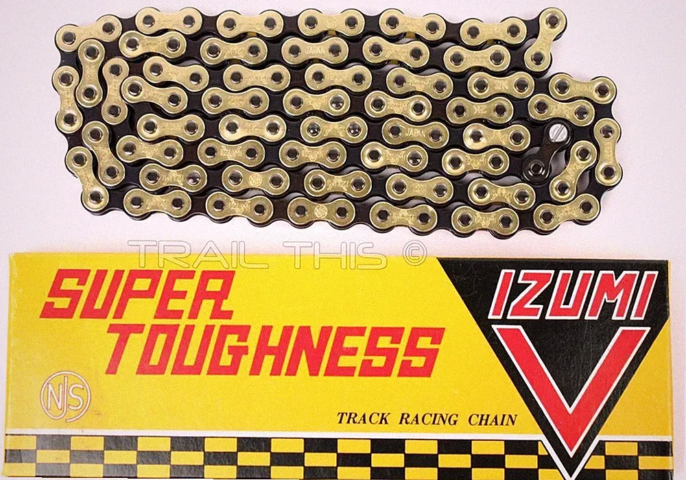 Izumi V Super Toughness Gold & Black 1/8" Fixed-Gear Track Bike Chain Keirin NJS
