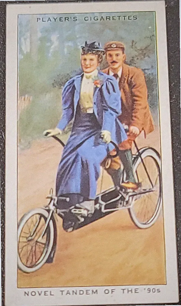 Novel Tandem Bicycle of 1890s Players Cigarettes c1939 Imperial Tobacco Card #24
