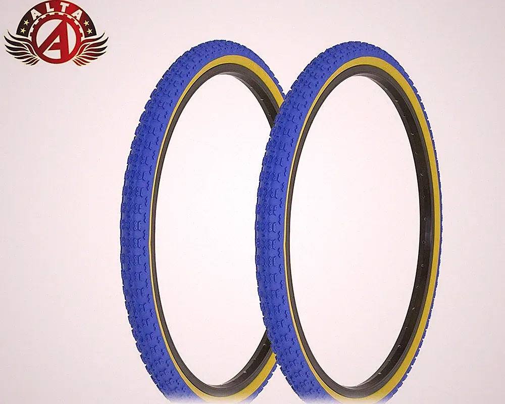 PAIR OF 24" x 1.75" ALTA BMX Bike BLUE GUM WALL Comp 3 design Bicycle Tire 65PSI