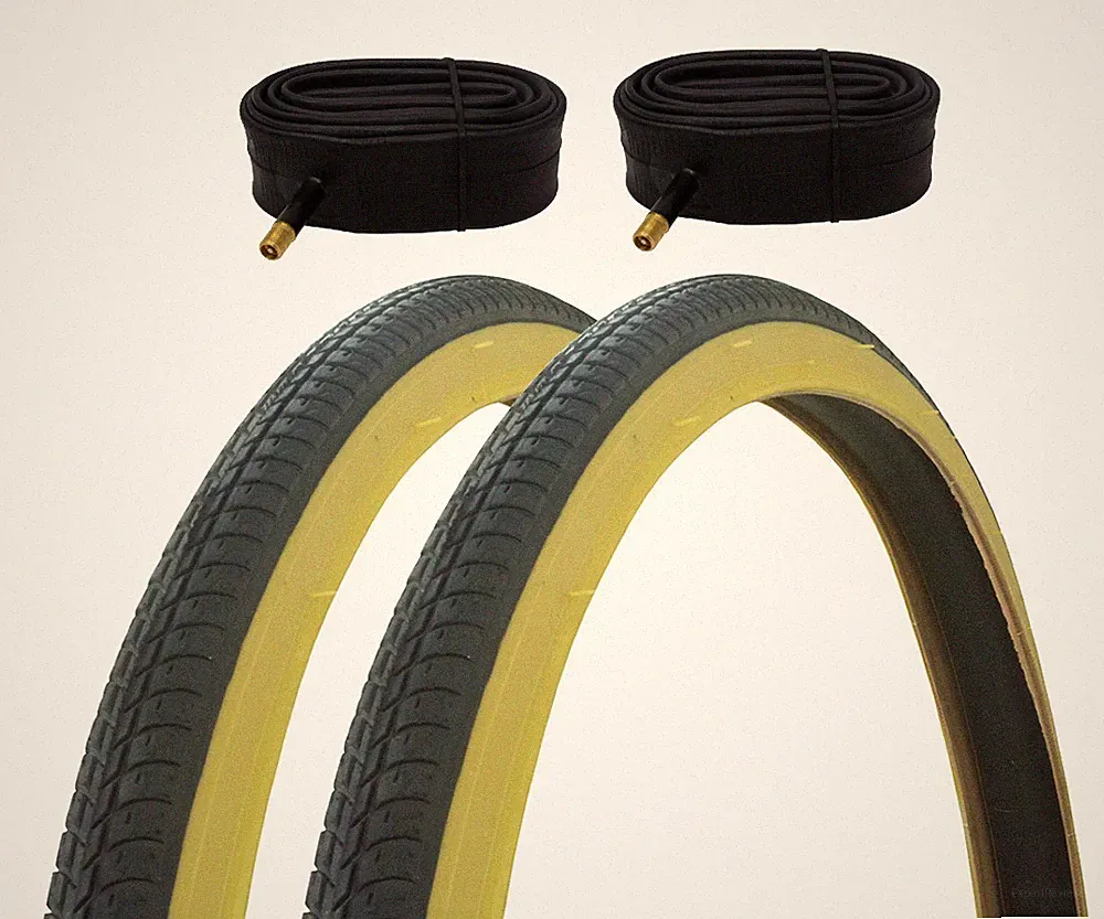 PAIR OF BICYCLE ENIX ROAD TIRE W/TUBES IN 24 X 1 3/8 CROSS RANGER TREAD BLACKGU